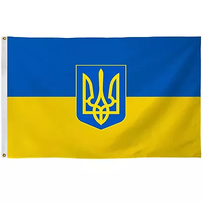 Ukraine Flag 3x5Ft Double Sided Ukrainian Trident Flag Polyester With 2 Grommets • $9.86