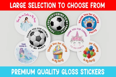 Thank You For Coming To My Our Party NON Personalised Birthday Stickers Labels • £2.95