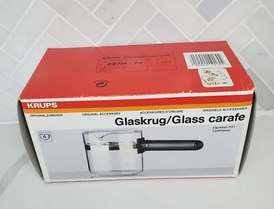 $25.95 • Buy KRUPS Glaskrug Glass Carafe Original  Espresso Mini CafePresso WHITE HANDLE RARE