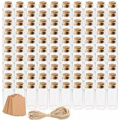 100 Pack 10ml Glass Bottles With Cork Stoppers Mini Bottle With Personalized... • $34.32