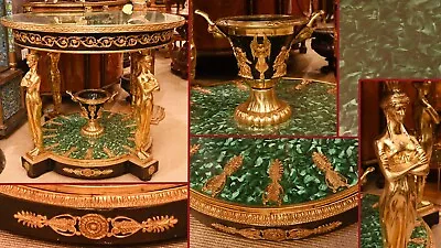 Empire Malachite Centre Table Gilt Pharaoh Legs • $8210