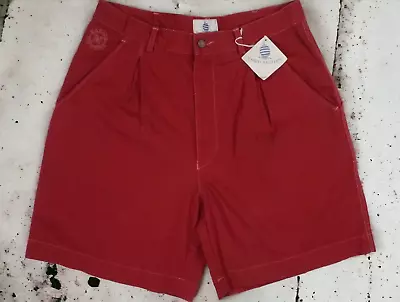 Nwt Marina Yachting Italy Made Vintage Mens 30 Red Canvas Deck Boating Shorts • $29.97