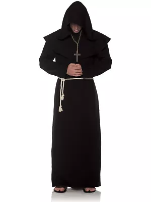 Men's Black Religious Monk Robe Costume • $38.98