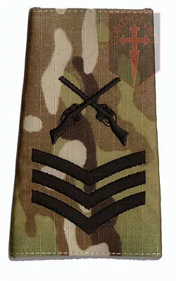 SGT Black On MULTICAM MTP SAA  Rank Slide Sergeant ( Skill At Arms Instructor • £2