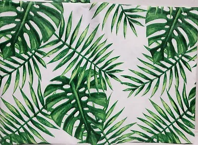$16.99 • Buy Heavy Flannel Back Vinyl Tablecloth, 70  Round, GREEN TROPICAL LEAVES,HS