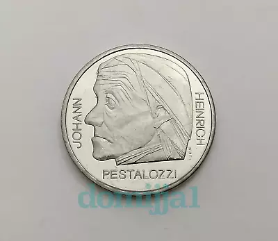 1977 Switzerland 5 Franc Coin KM #55 Uncirculated / Pestalozzi • $5.90