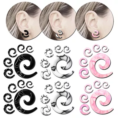 Spiral Expansion Set Stretcher Marbled Taper Acrylic Pink Spiral Expander Plug • £4.78