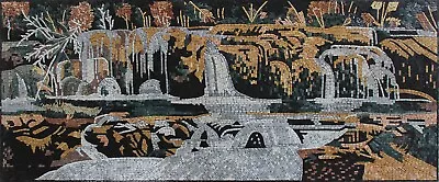 Mosaic Marble Garden Landscape Mural Home Decor Waterfall Tile Art • $843