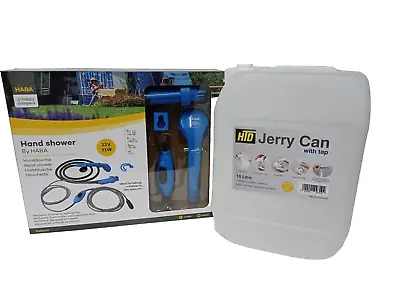 Hand Shower Dog Wash 12v Portable Pump + 2m Hose + 10L Jerry Water Can 2402400 • £32