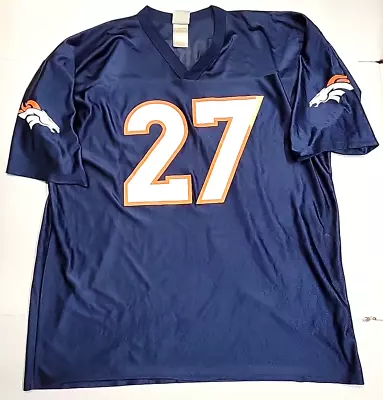 Denver  Broncos #27 Moreno NFL Team Apparel Men's 2XL Blue Short-Sleeve Jersey • $20