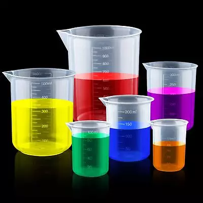 10-1000ml Measuring Cup Plastic Jug Beaker Kitchen Tool For Laboratories • $3.03