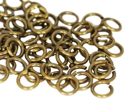 18 Ga. Vintage Brass Round 8 MM  O/D  Open Jump Ring 1 Oz ( Pack Of 200 ) • $9.99