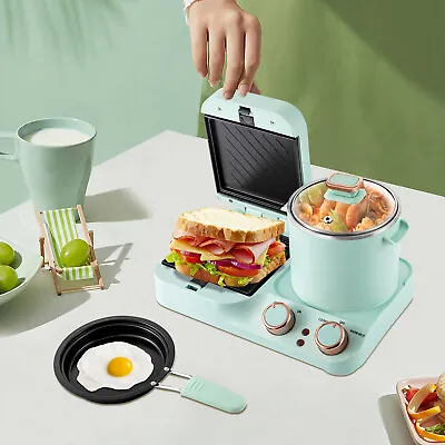 Kzc-07-B 3-in-1 Breakfast Station Retro Household Breakfast Maker Green 110V NEW • $62.70