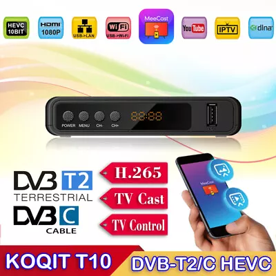 HEVC H265 DVB-T2 Receiver DVB-C Digital TV Tuner 10Bit Decoder Mirror OTA TV Box • $31.33