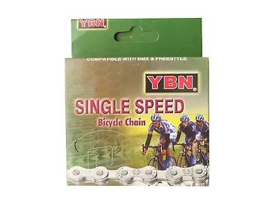 Chain YBN Single Speed 1/8x1/2 116 Link Silver S410RB AntiRust • $26.95