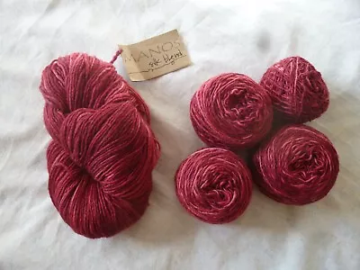 Manos Del Uruguay MARINA Silk Blend Yarn -red Burgundy 6461 200gm • £25