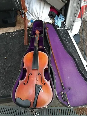 Old Antique Violin With Case And Bow No Horsehair Parts Or Repairromanach And Co • $325