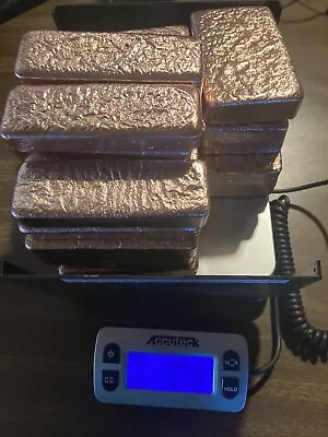 Copper 40+Lbs Copper Ingots Hand Poured Copper Bullion • $320