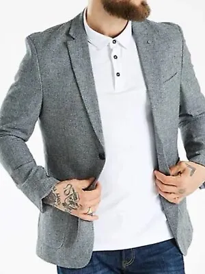 J BY JASPER CONRAN Grey Linen Mens Blazer Jacket 42R • £55.20