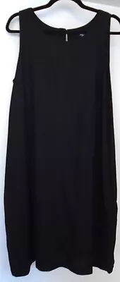 Nwt Ladies Next Size 22 Black Linen Mix Shift Dress • £13.95