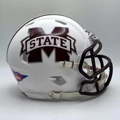 Mississippi State Bulldogs CUSTOM Matte White Mini Football Helmet • $65