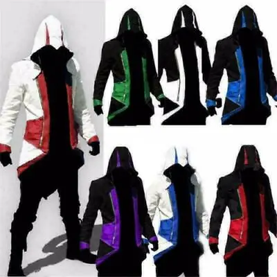 Men's Hoodie Jacket Kenway Assassins Creed 3 Connor Costumes Party Cosplay Coats • £28.15