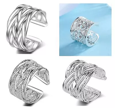 Women Mens Silver Gold Plated Zircon Knuckles Adjustable Ring Band Thumb Gift • $4.92