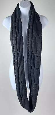 Michael Stars Charcoal Wool Cashmere Knit Infinity Scarf • $24.99