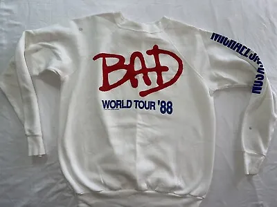 Michael Jackson Vintage 1988 BAD Concert Tour SweatShirt  XL* (M) Actual • $249.99