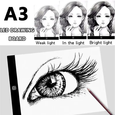 A3 LED Drawing Copy Board Diamond Painting Light Box Tracing & Ultra-thin Pad • £13.99