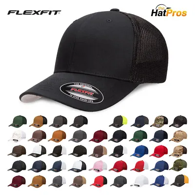 Flexfit Trucker Hat 6511 Fitted Mesh Baseball Cap Plain Blank Flex Fit OSFM • $10.63