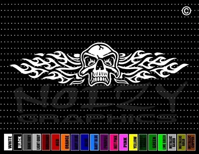 24  Skull #17 Flames 4x4 Truck Redneck Muscle Car Decal Window Vinyl Sticker • $8.99