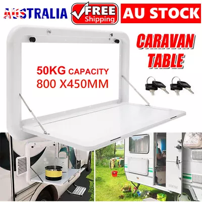 Foldable Caravan Table 800 X 450mm Picnic Camping Outdoor Motorhome Desk W+Keys • $136.45