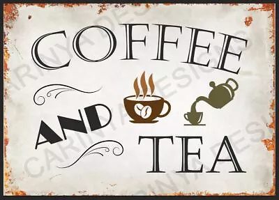 Coffee And Tea Pantry Sign Cafe Kitchen Coffee Shop Decor Wall Plaque Patio Gift • £6.99