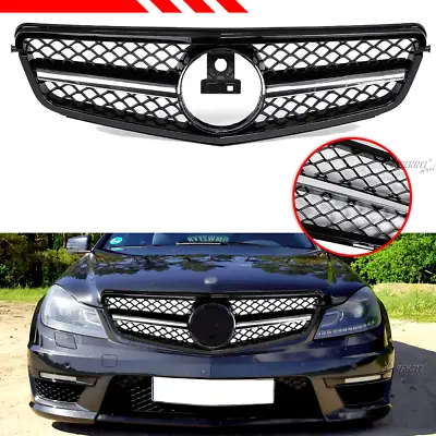 For Benz C-Class W204 C350 2008-2014 Front Grille Kit Chrome Black AMG Style • $52.99