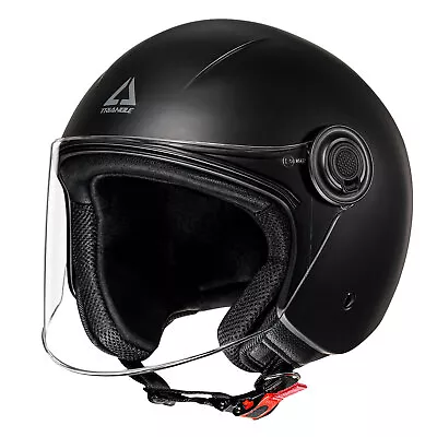 TRIANGLE Open Face 3/4 Motorcycle Helmets Clear Visor For Scooter DOT Approved • $54.99