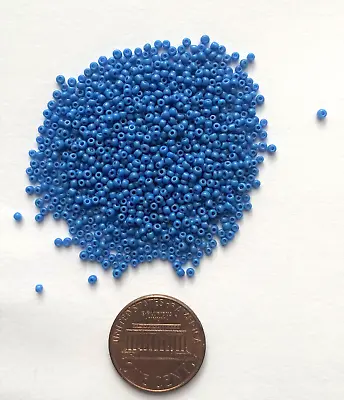 Antique Micro Seed Beads-Medium Opaque Turquoise Blue- 3.9 Gram Bags-13/0-14/0 • $5.75