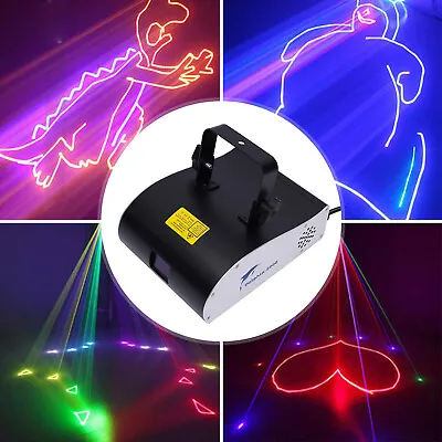 £218 • Buy 1W 1000mW DMX512 Fullcolor RGB Animation Laser DJ Stage Light Xmas Effect 1 Watt