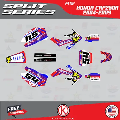 Graphics Kit For Honda CRF250R (2004-2009) CRF 250R Split Series - Red Blue • $96.99