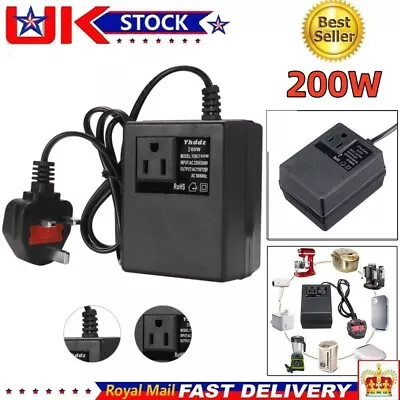 200W Step Down Power Voltage Converter Transformer 220V/240V To 110V/120V UKPLUG • £12.58