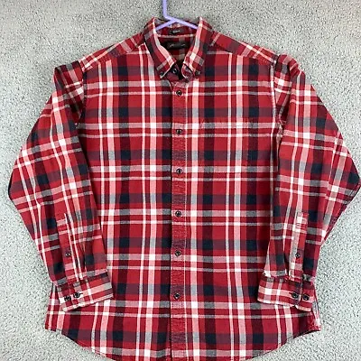Eddie Bauer Shirt Mens Large Red Flannel Relaxed Fit Workwear Outdoor Hike Camp • $10.97