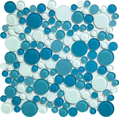 Simple Tile - Glass Mosaic Tile For Kitchen Backsplash Bathroom GM 4104 - Ocean • $6.99