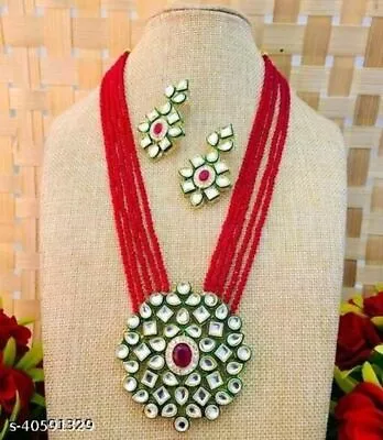 $13.54 • Buy Indian Bollywood CZ AD Wedding Gold Plated Fashion Jewelry Choker Necklace Set