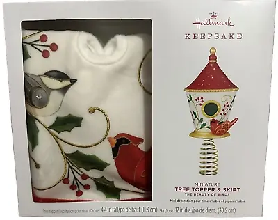 Hallmark 2023 Winter Cardinals Marjolein's Garden Mini Tree Skirt & Topper • $29.99