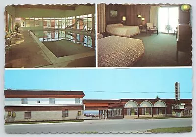 Mackinaw City Michigan~Queen's Motel & Interior~Roadside~Continental Postcard • $3.41