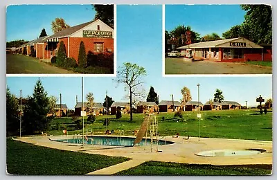 Broadway Court Motel Cabins & Restaurant - Johnson City TN - 1957 Postcard P9981 • $9.41