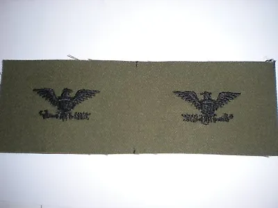 Us Army Bdu Embroidered Colonel Rank Collar Insignia -1 Pair • $4