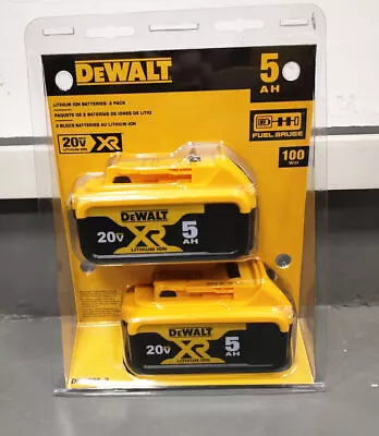 2 Pack Dewalt DCB205 20 Volt Lithium 5.0 Amp Battery DCB205-2 New • $73