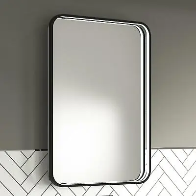 £169.99 • Buy 500x700mm Halo Noir LED Illuminated Black Bathroom Mirror | Demister Pad