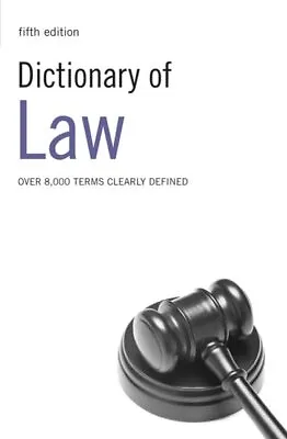 Dictionary Of Law: Over 8000 Terms Clearly Defined Paperback Book The Cheap • £5.49